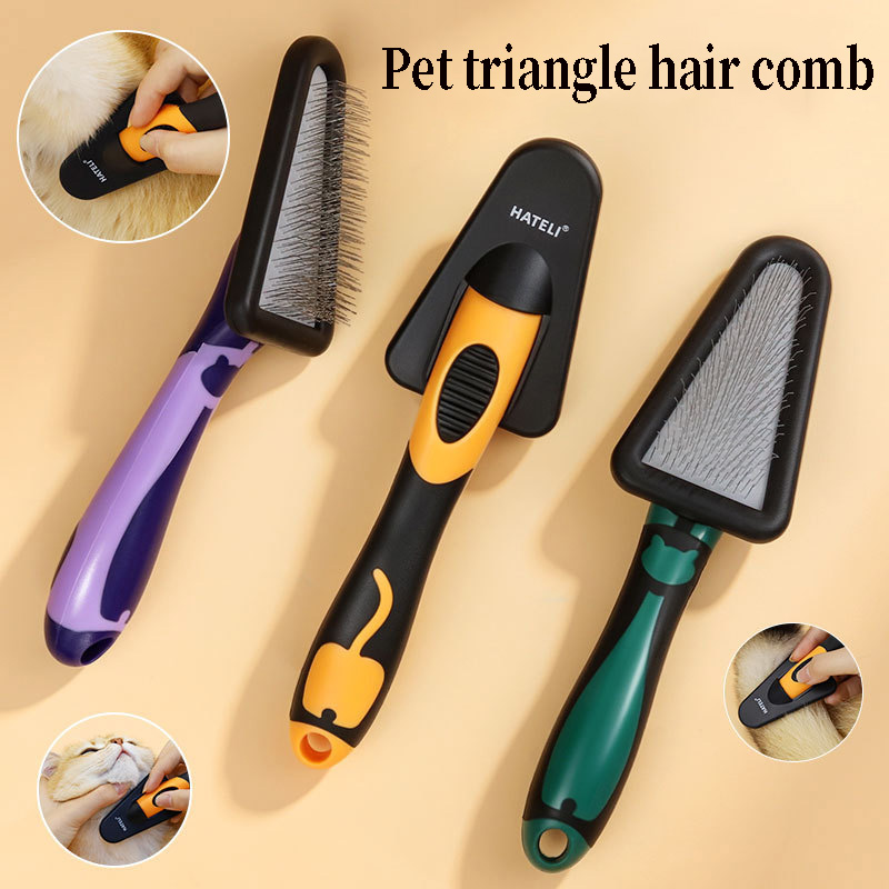 Bamboo Hair Brush - Cat Brush Pet Hair Remover Stainless