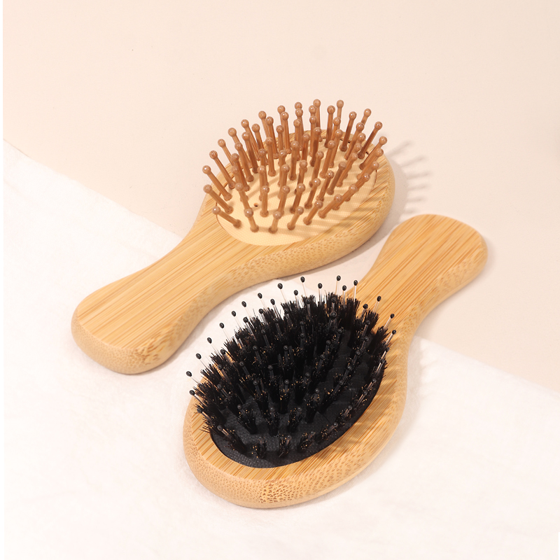 Bamboo Hair Brush - Bamboo Mini Airbag Comb Anti Static