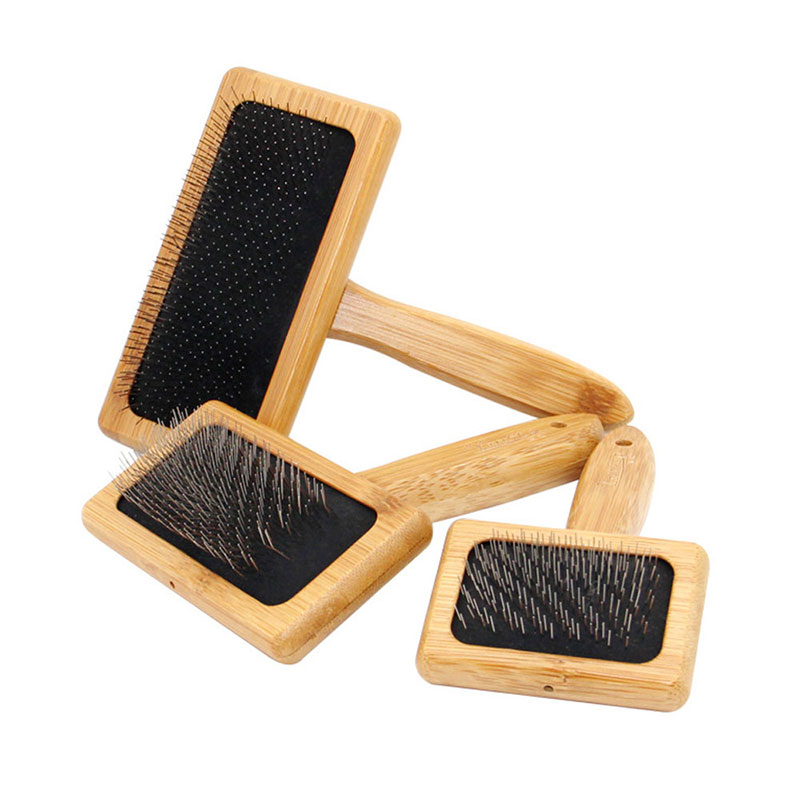 Bamboo Hair Brush - Pet Dog Brush Bamboo Comb Shedding
