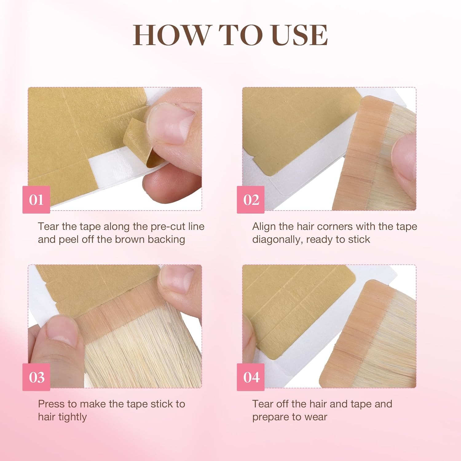 72Tabs(6sheets）Hair Extension  - огляд і ціна Hair Extension Tape In