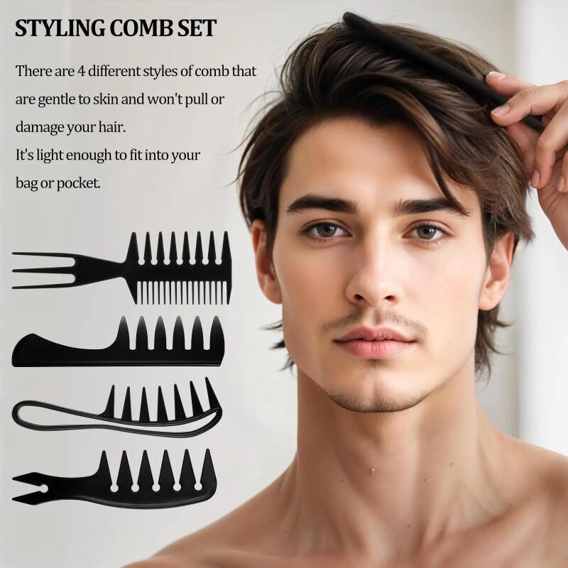 4Pcs Styling Comb Set for Men  - огляд і ціна Detangling Wide Comb