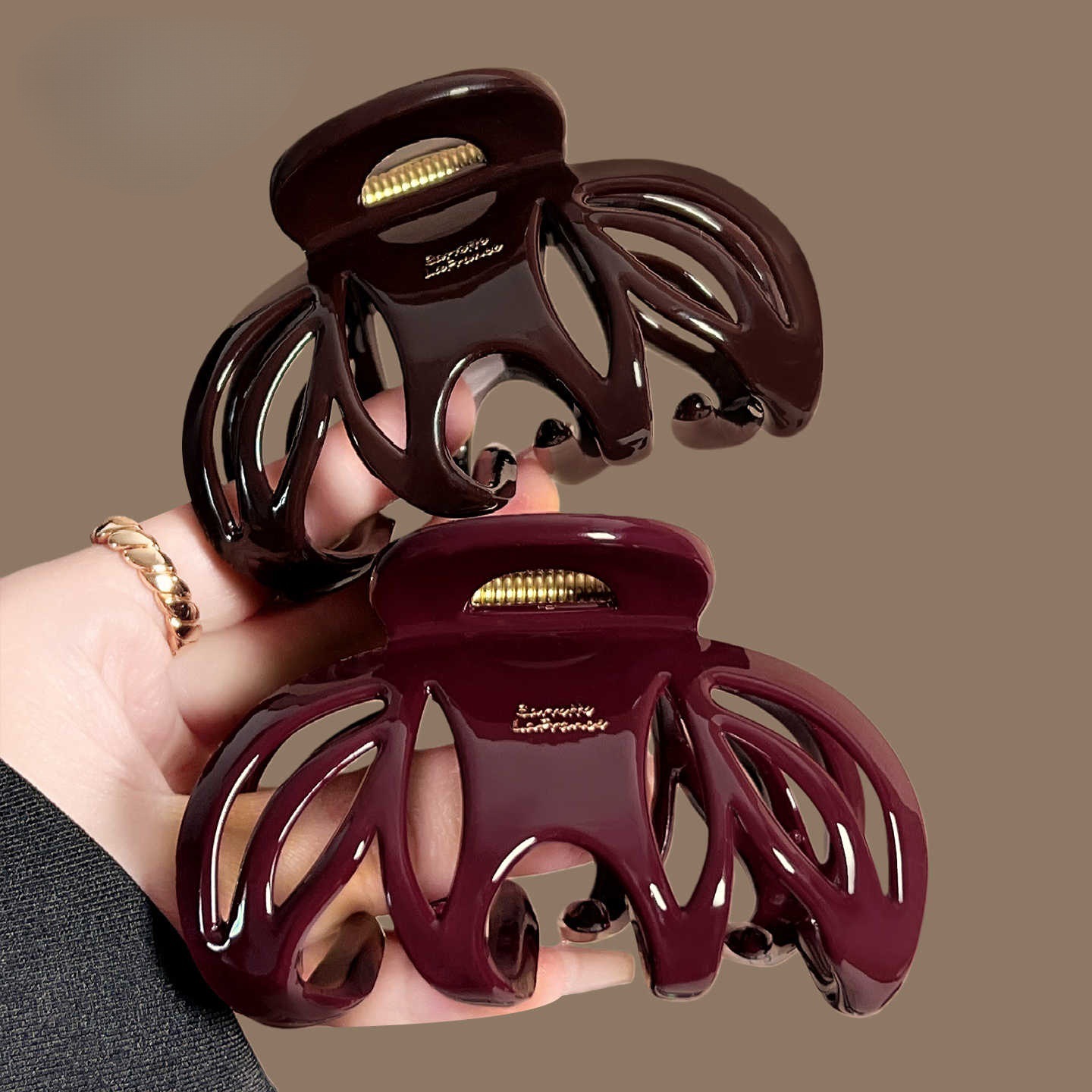 Vvintage Red Black Color Pumpk - огляд і ціна Hair Clip Claw Large