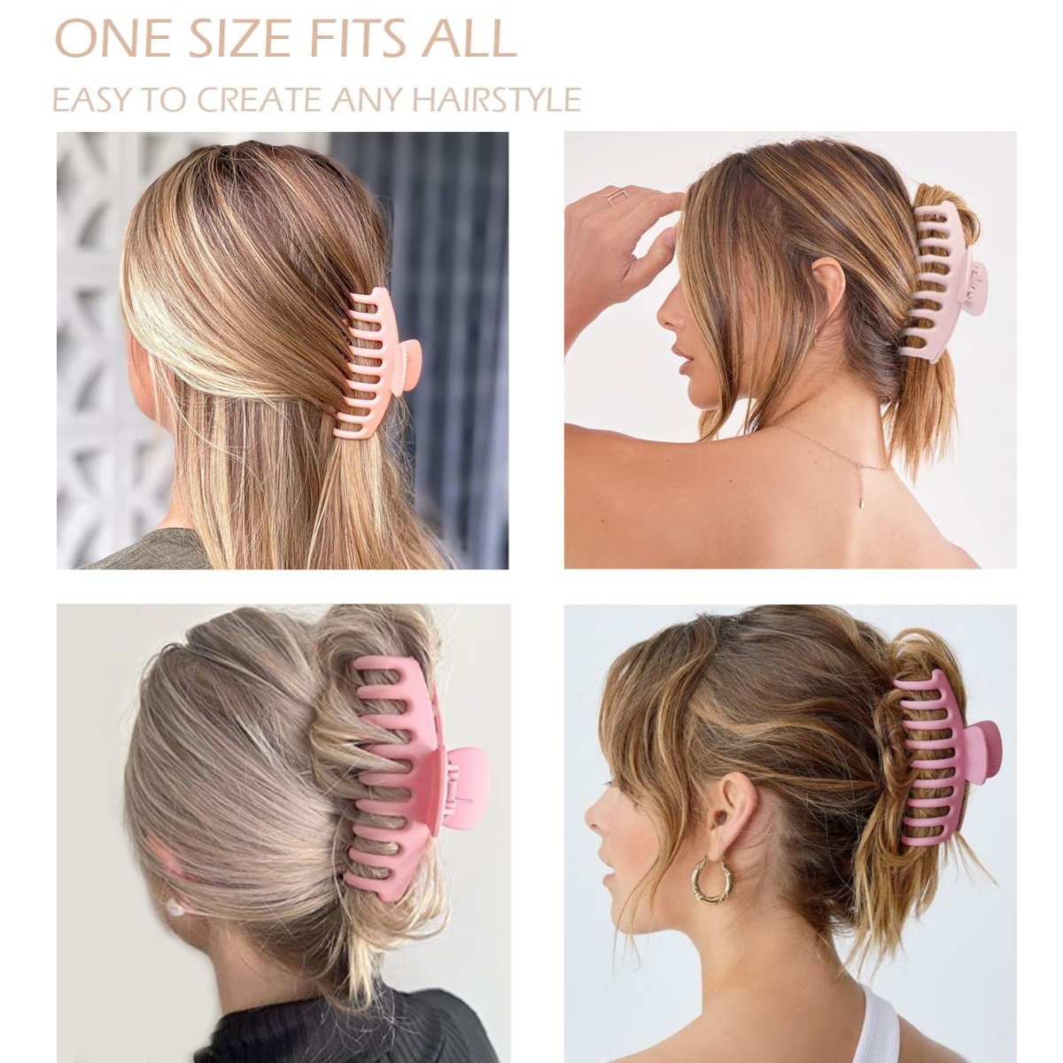 12Pcs Neutral Tone Plastic Hai - огляд і ціна Hair Clip Claw Large
