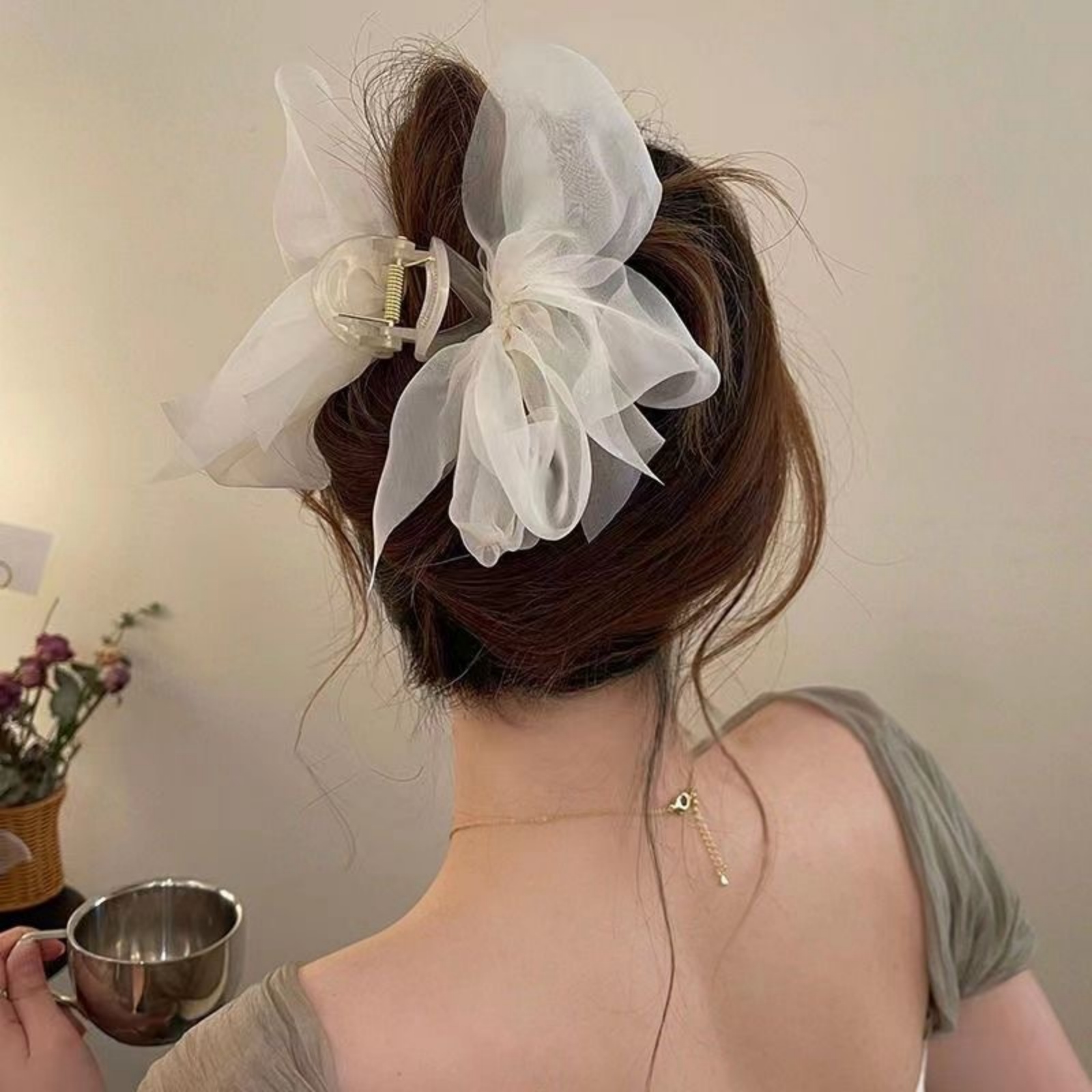 1PCFashion Mesh Tulle Large Bo - огляд і ціна Hair Clip Claw Large