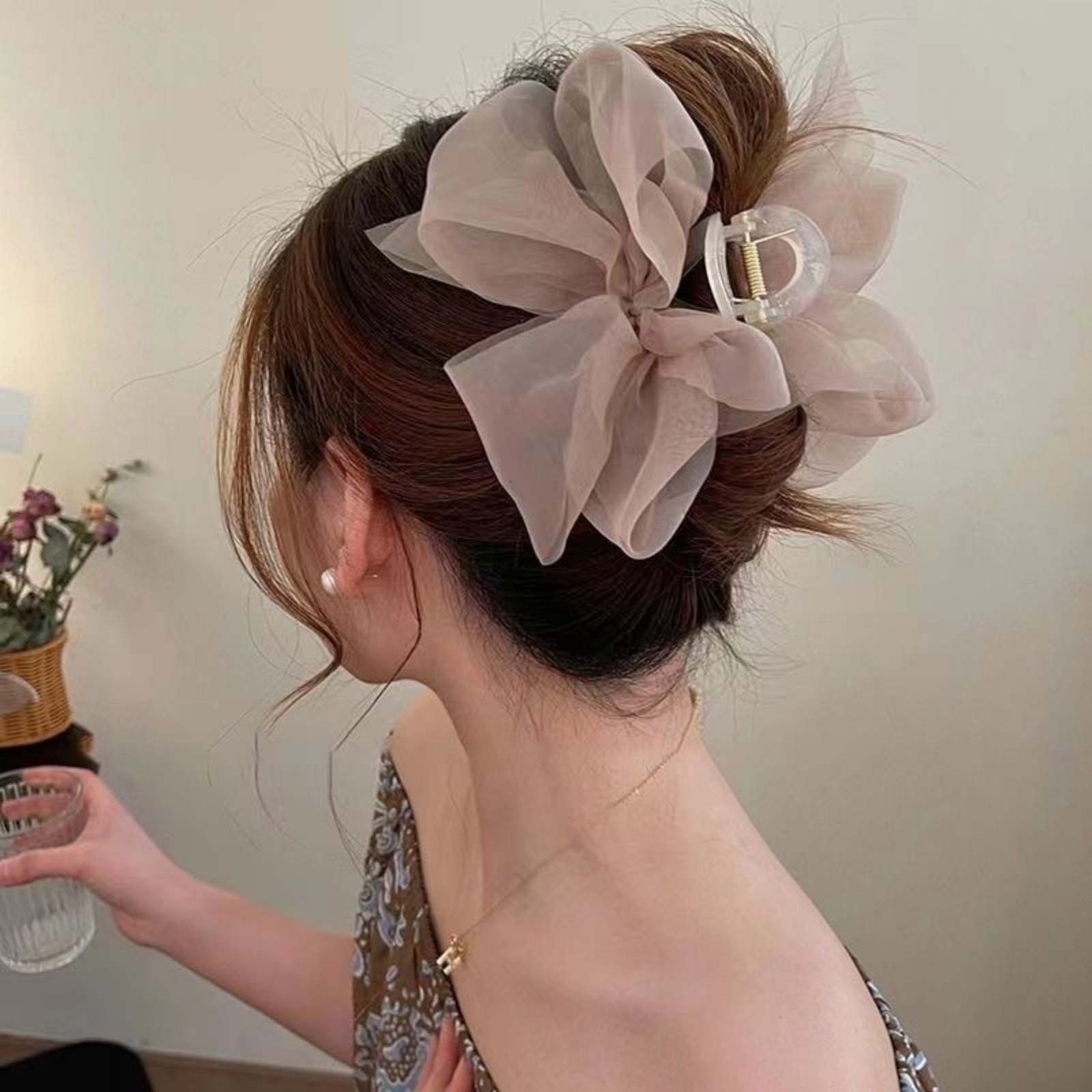 1PCFashion Mesh Tulle Large Bo - огляд і ціна Hair Clip Claw Large
