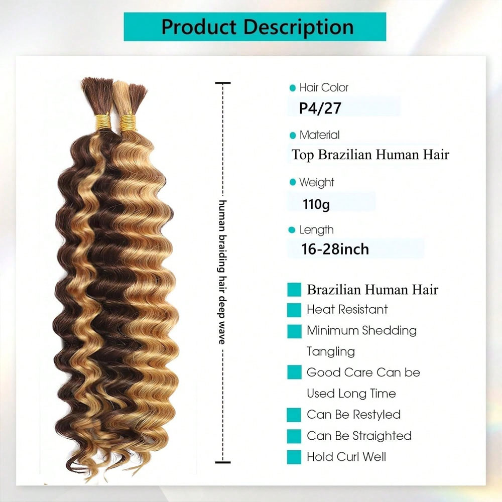Human Braiding Hair 18 Inch 2  - огляд і ціна Hair Care Wavy Hair