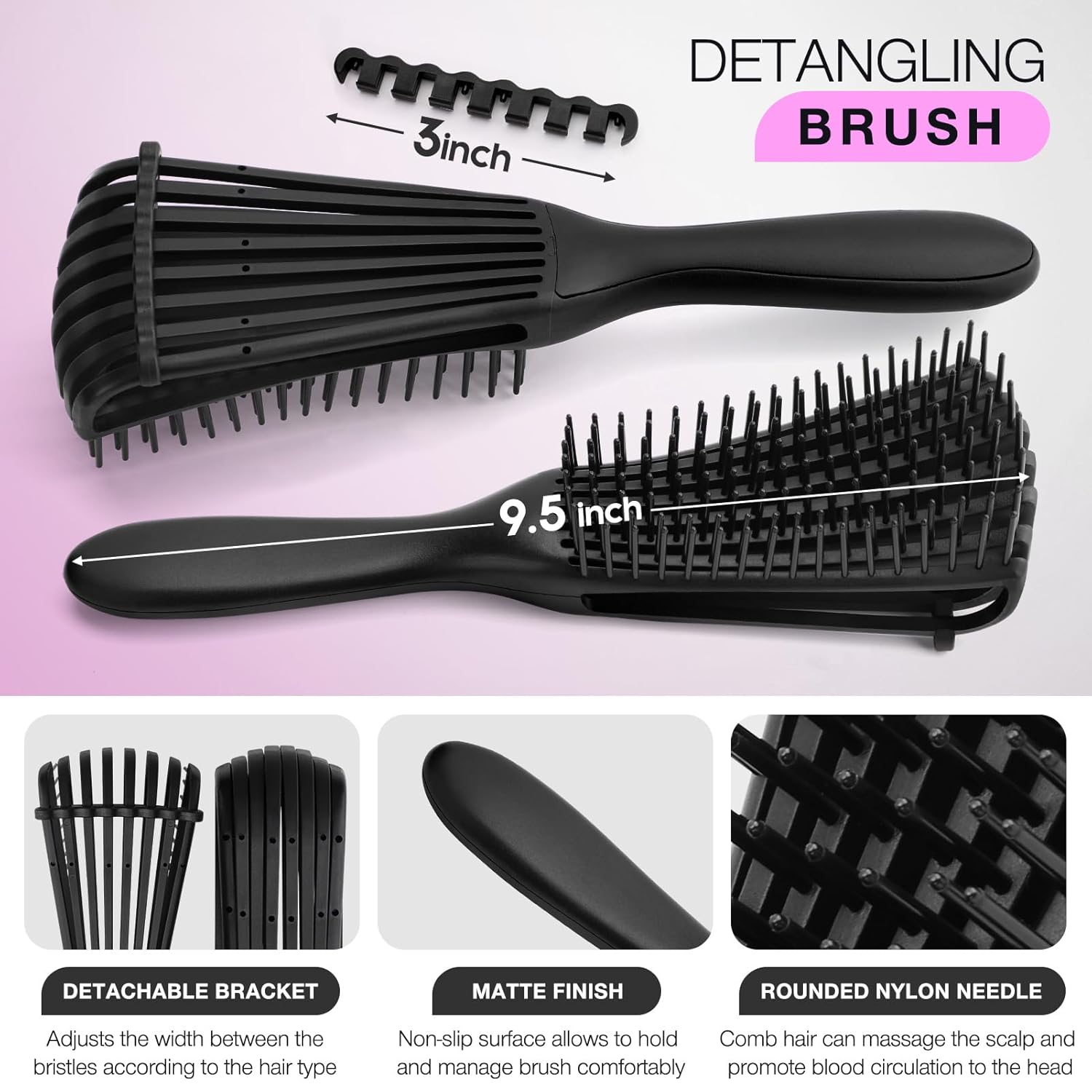 Detangling Brush Set with Spra - огляд і ціна Hair Care Wavy Hair