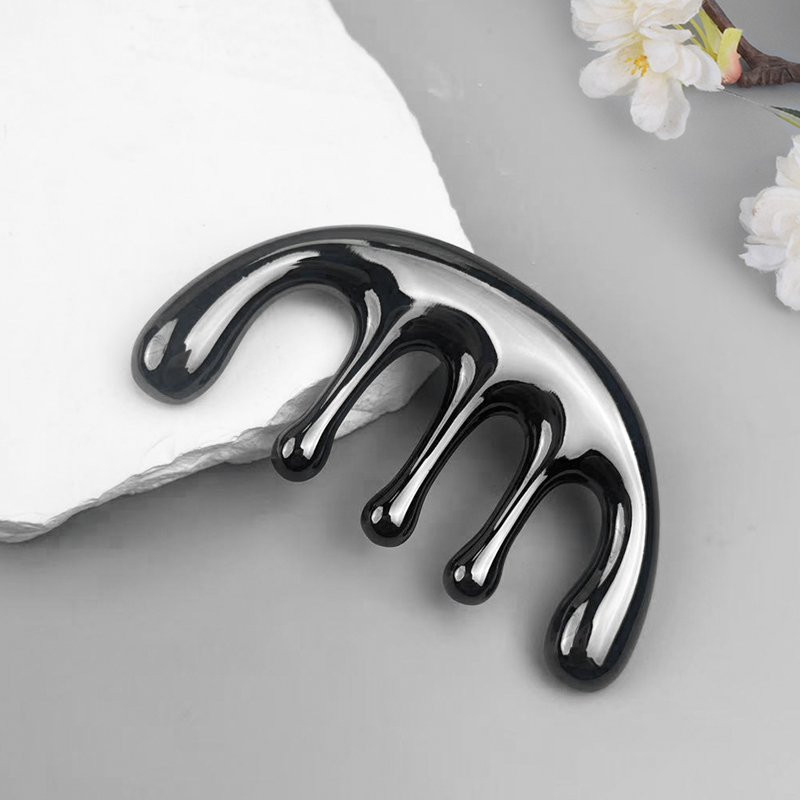1pc Five-tooth Metal Massage C - огляд і ціна Detangling Wide Comb