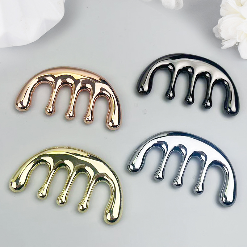 1pc Five-tooth Metal Massage C - огляд і ціна Detangling Wide Comb