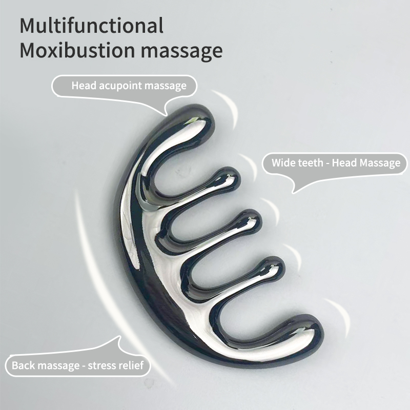 1pc Five-tooth Metal Massage C - огляд і ціна Detangling Wide Comb