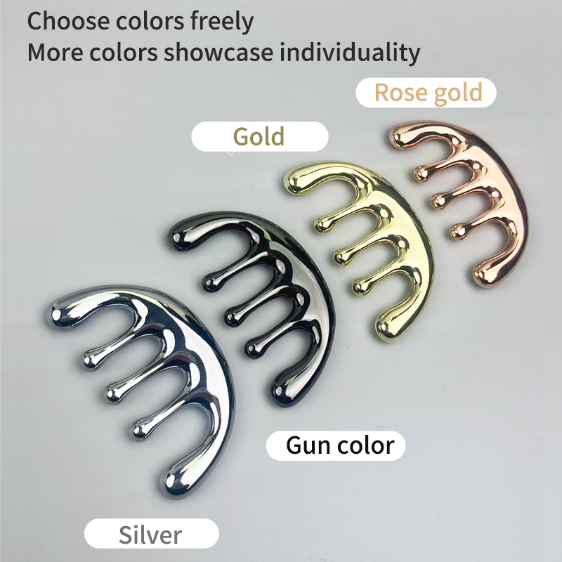 1pc Five-tooth Metal Massage C - огляд і ціна Detangling Wide Comb